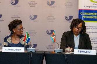 Officials from the Eswatini Competition Commission and the Competition Commission South Africa after signing a Memorandum of Understanding in Johannesburg on Wednesday. Photo: ESCC