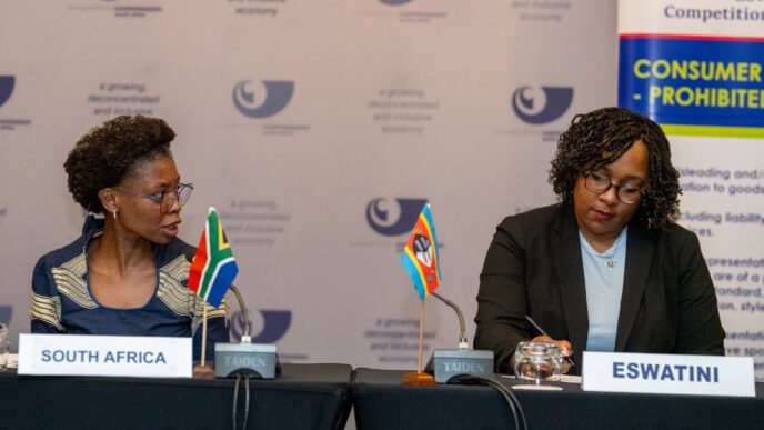 Officials from the Eswatini Competition Commission and the Competition Commission South Africa after signing a Memorandum of Understanding in Johannesburg on Wednesday. Photo: ESCC