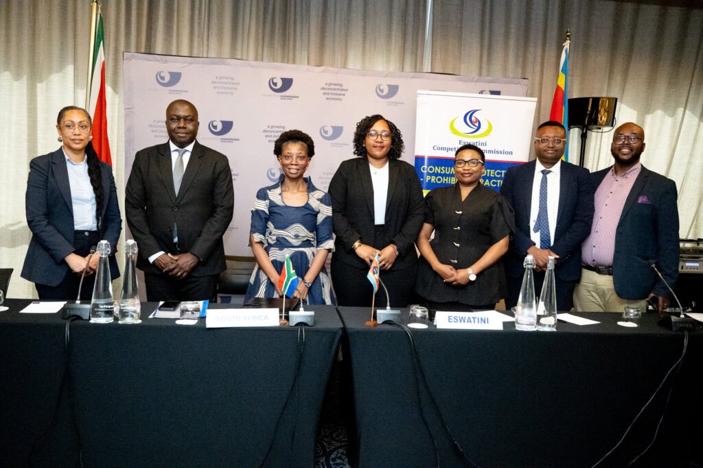 Officials from the Eswatini Competition Commission and the Competition Commission South Africa after signing a Memorandum of Understanding in Johannesburg on Wednesday. Photo: ESCC