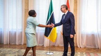 Mozambican Prime Minister Benvinda Levi with Serbian President Aleksandar Vučić in Belgrade. Photo: Office of the Prime Minister