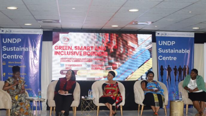 Some of the panelists during the EITF 2026 Business Seminar Programme discussing opportunities for inclusive and sustainable cross border trade. Photo by DPMO