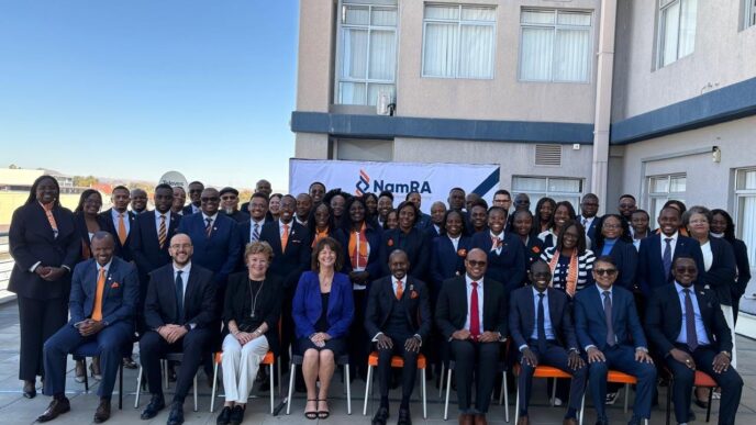Experts from ATAF, the IMF and GIZ pose for a group photograph during the TADAT assessment of the Namibia Revenue Agency in Namibia. Photo: ATAF