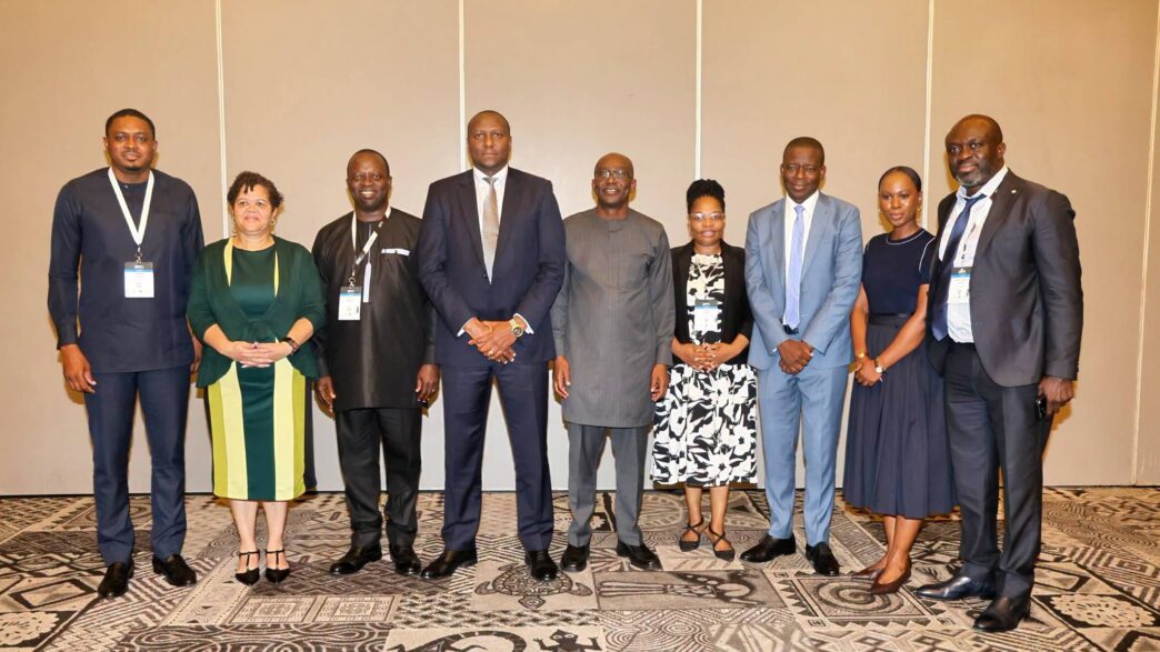 Prime Minister Russell Mmiso Dlamini and his delegation pose for a group photograph with Ghana National Petroleum Corporation Chief Executive Officer Kwame Ntow Amoah and the GNPC delegation during bilateral engagements in Accra, Ghana.