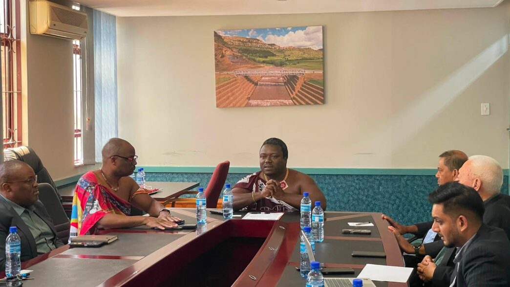 Minister of Public Works and Transport, Principal Secretary, Eswatini Railway officials and the SMH Rail delegation engage in discussions during a boardroom meeting on the proposed railway service and maintenance base in Eswatini.
