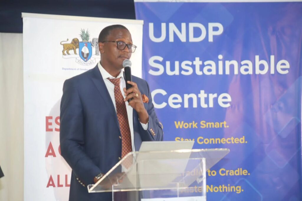 Makhosi Simelane, Under Secretary in the Deputy Prime Minister’s Office, during the EITF 2026 Business Seminar Programme, where discussions focused on empowering women, youth and Persons with Disabilities involved in cross border trade. Photo by DPMO