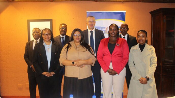 Officials from the European Union, ESAAMLG and Eswatini’s financial sector during the FATF Standards Training Course. Photo: European Union in Eswatini.
