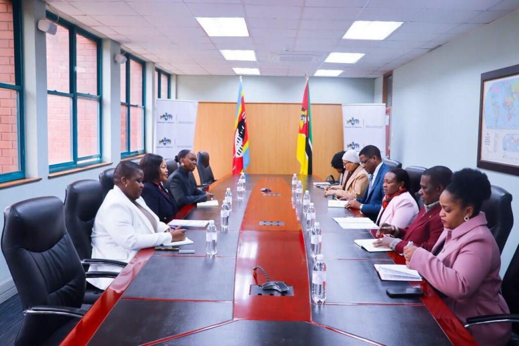 Senator Pholile Shakantu and Dr. Maria de Fátima Manso flanked by their respective delegations during bilateral talks between Eswatini and Mozambique. | Photo: Eswatini Government