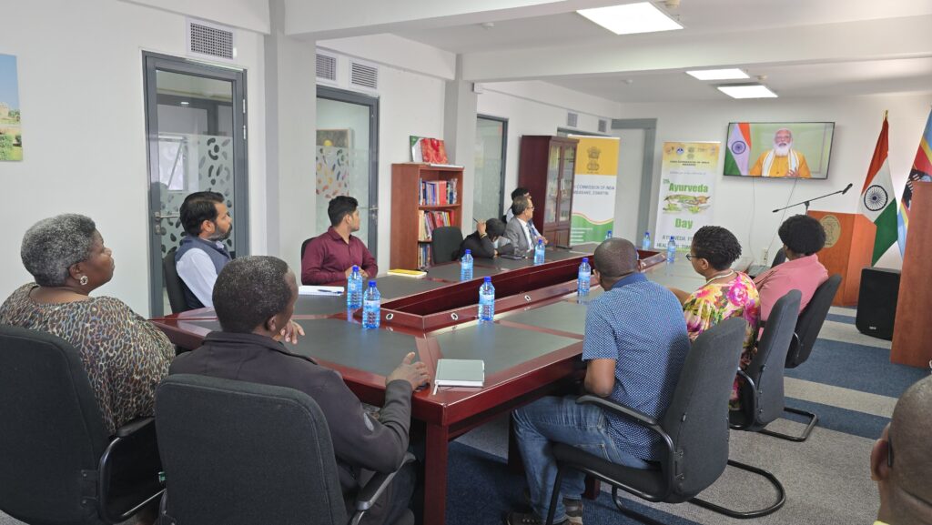 Guests watch a presentation during the 11th Ayurveda Day celebration hosted by the High Commission of India in Mbabane. Photo: X/@IndiaEswatini