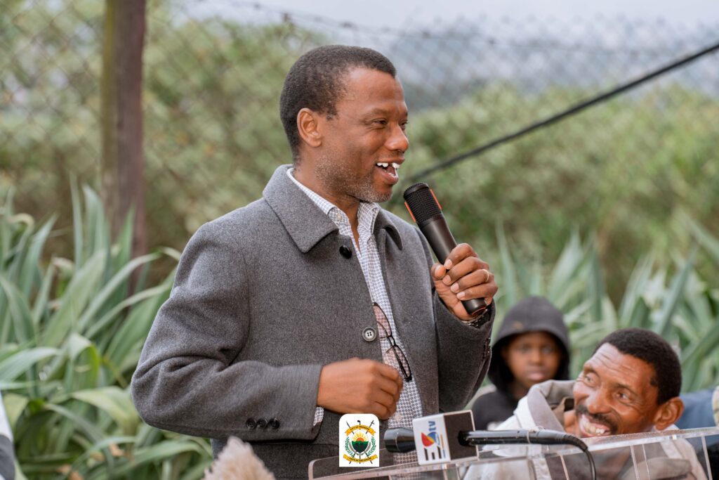 Minister of Housing and Urban Development Hon. Apollo Maphalala attends the launch of the Elderly Community Support Programme at Msunduza Social Centre in Mbabane. Photo credit: Mbabane Municipal Council.
