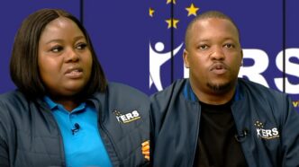 ERS Marketing and Communications Manager Nduduzo Dlamini and Taxpayer Education and Information Manager Cebolenkhosi Mahlalela during an Eswatini TV Tax Talk discussion on online profile maintenance through the TaxEase portal. Photo by Eswatini TV