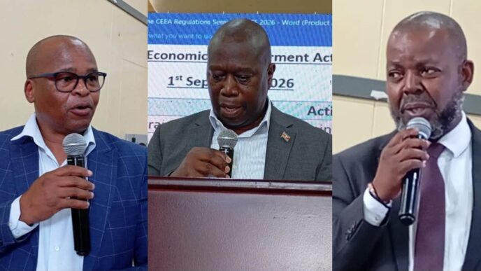 Panelists at the Citizen Economic Empowerment Act stakeholder seminar convened by the Ministry of Commerce, Industry and Trade