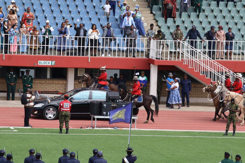 Basotho gather at Setsoto Stadium in Maseru on Sunday, October 4, 2026, for Lesotho’s 60th Independence Anniversary celebrations, featuring patriotic displays, cultural performances, music and a colourful display of the national colours.