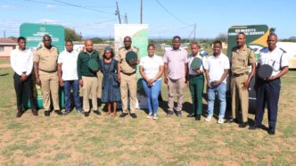 HMCS officials, community leaders and stakeholders pose for a group photograph during the Siphofaneni Inkhundla Community Corrections Empowerment Dialogue held on Friday.