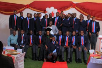 Learners, teachers, school management and guests pose for a group photo during the Vulamasango Correctional Services School Class of 2026 farewell function held at the school hall on Friday.